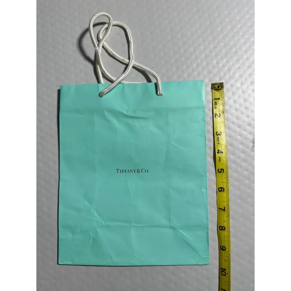 Tiffany & Co. Classic‎ Blue Paper Gift Shopping Bag 10x8 White Rope Handles